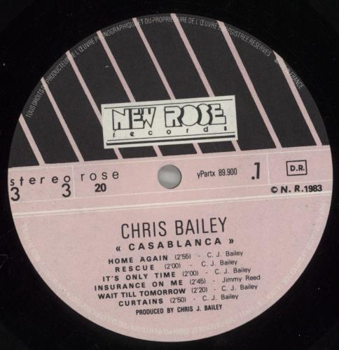 Chris Bailey Casablanca vinyl LP album (LP record) French G2YLPCA860745