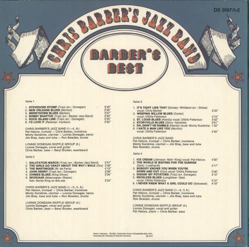 Chris Barber Barber's Best 2-LP vinyl record set (Double LP Album) German CHB2LBA749699