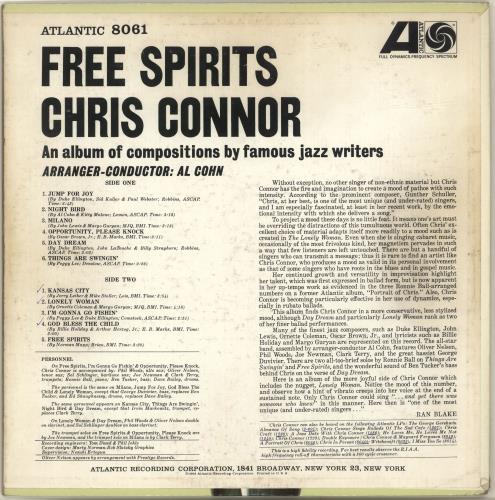 Chris Connor Free Spirits vinyl LP album (LP record) US CN0LPFR699347