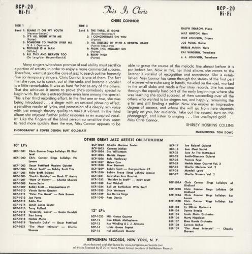 Chris Connor This Is Chris - 180gram - Sealed vinyl LP album (LP record) Japanese CN0LPTH874674