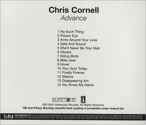 Chris Cornell Carry On CD-R acetate US OLLCRCA440369