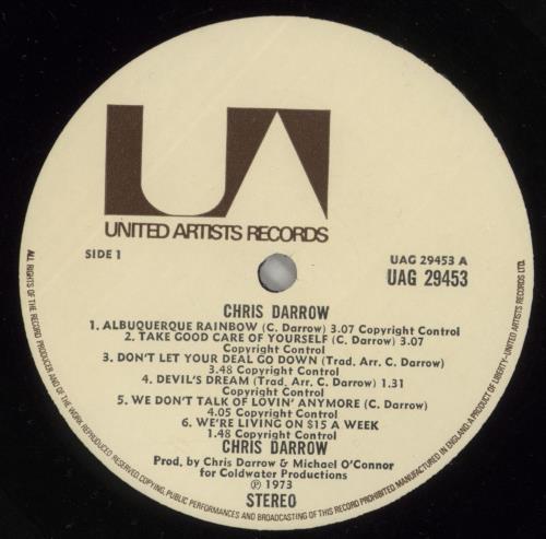 Chris Darrow Chris Darrow vinyl LP album (LP record) US C2RLPCH871751