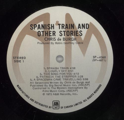 Chris De Burgh Spanish Train And Other Stories vinyl LP album (LP record) Canadian BURLPSP862498