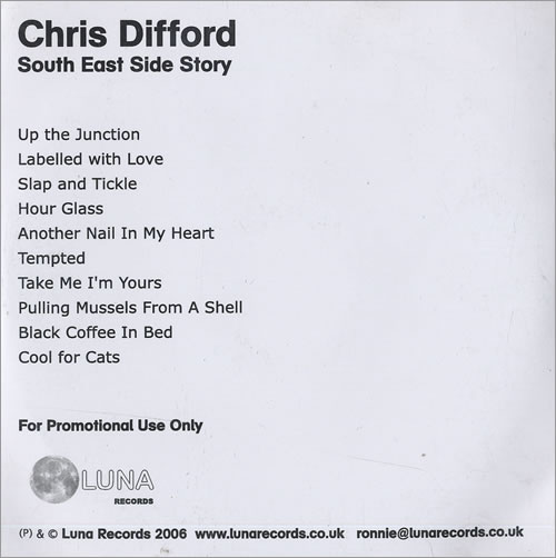 Chris Difford South East Side Story CD-R acetate UK FFOCRSO473045