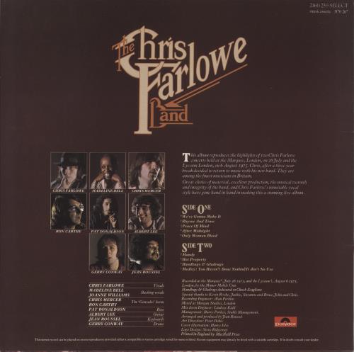 Chris Farlowe Live! vinyl LP album (LP record) UK CFALPLI272526