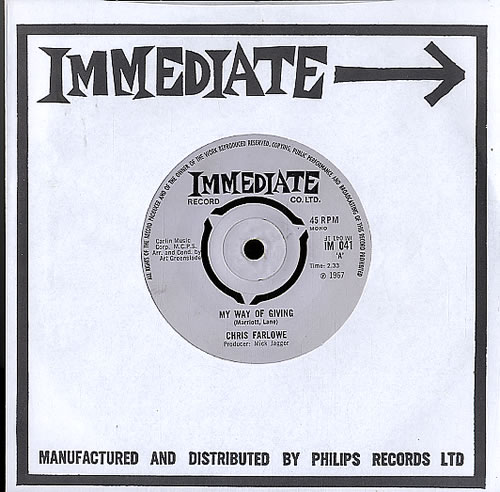 Chris Farlowe My Way Of Giving 7" vinyl single (7 inch record / 45) UK CFA07MY617175