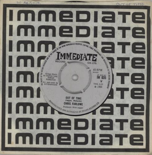 Chris Farlowe Out Of Time - 2nd - 4pr 7" vinyl single (7 inch record / 45) UK CFA07OU680906