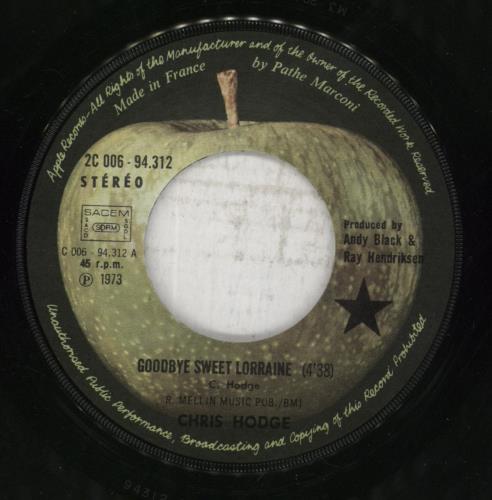 Chris Hodge Goodbye Sweet Lorraine - Index Tag 7" vinyl single (7 inch record / 45) French HDG07GO854171