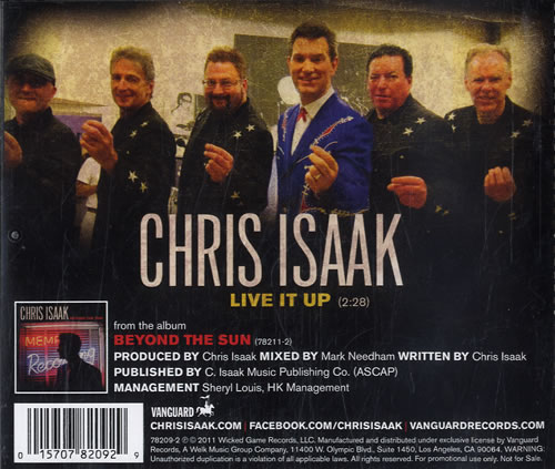 Chris Isaak Live It Up CD single (CD5 / 5") US ISAC5LI548648