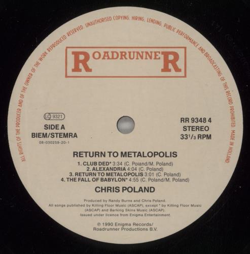 Chris Poland Return To Metalopolis vinyl LP album (LP record) UK CIDLPRE746870