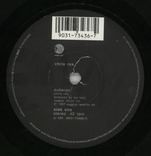 Chris Rea Auberge 7" vinyl single (7 inch record / 45) UK REA07AU94132