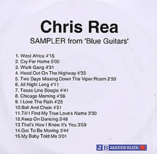Chris Rea Sampler from Blue Guitars CD-R acetate UK REACRSA341529