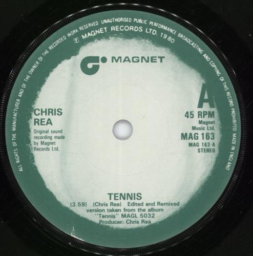 Chris Rea Tennis 7" vinyl single (7 inch record / 45) UK REA07TE08148