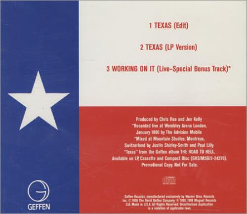 Chris Rea Texas CD single (CD5 / 5") US REAC5TE13641
