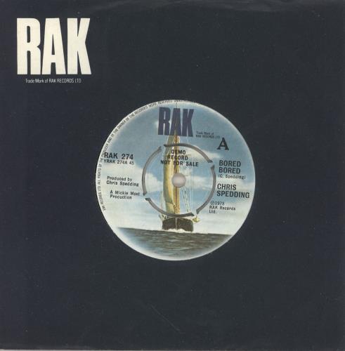Chris Spedding Bored Bored - A-Label 7" vinyl single (7 inch record / 45) UK C\G07BO749136