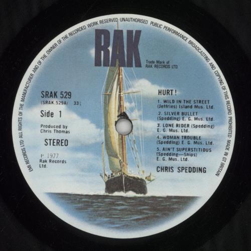 Chris Spedding Hurt vinyl LP album (LP record) UK C\GLPHU392040