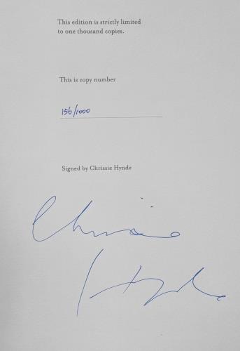 Chrissie Hynde Adding The Blue - Autographed book UK HYNBKAD812531