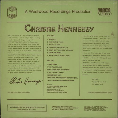 Christie Hennessy Christie Hennessy vinyl LP album (LP record) UK 25RLPCH762967