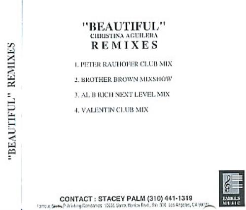 Christina Aguilera Beautiful - Remixes CD-R acetate US AAGCRBE253132