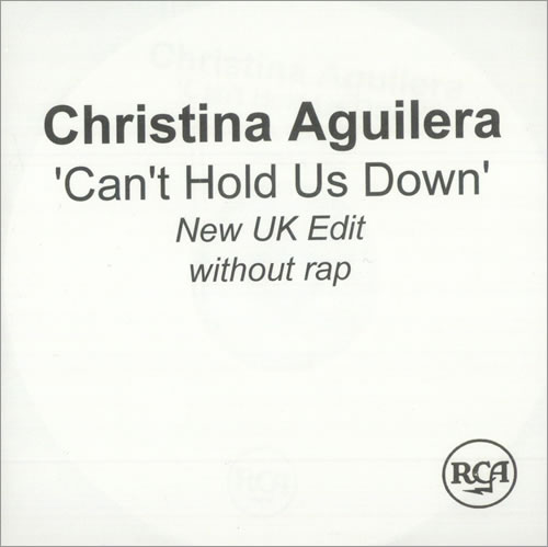 Christina Aguilera Can't Hold Us Down CD-R acetate UK AAGCRCA500392
