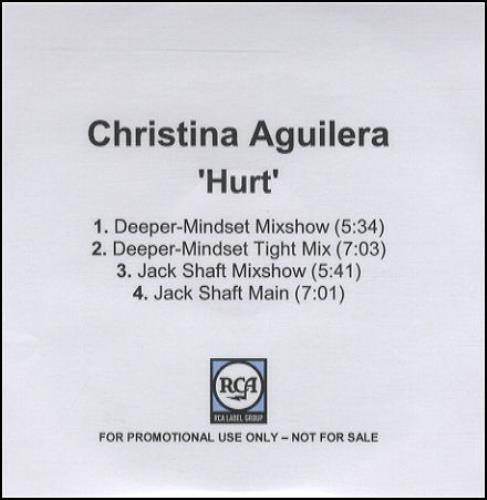 Christina Aguilera Hurt CD-R acetate UK AAGCRHU430597