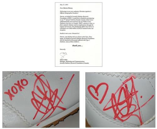 Christina Aguilera Reebok Sneakers - Autographed! memorabilia Canadian AAGMMRE419863