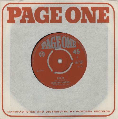 Christine Campbell Nos Da 7" vinyl single (7 inch record / 45) UK CTM07NO762218