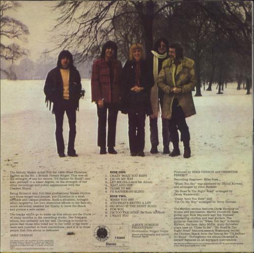 Christine Perfect Christine Perfect vinyl LP album (LP record) UK PFTLPCH801417