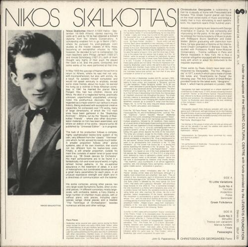 Christodoulos Georgiades Nikos Skalkottas Piano Works vinyl LP album (LP record) UK ZQVLPNI719116