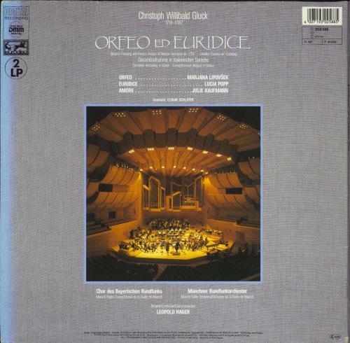 Christoph Willibald Gluck Orfeo Ed Euridice 2-LP vinyl record set (Double LP Album) German GH72LOR771543