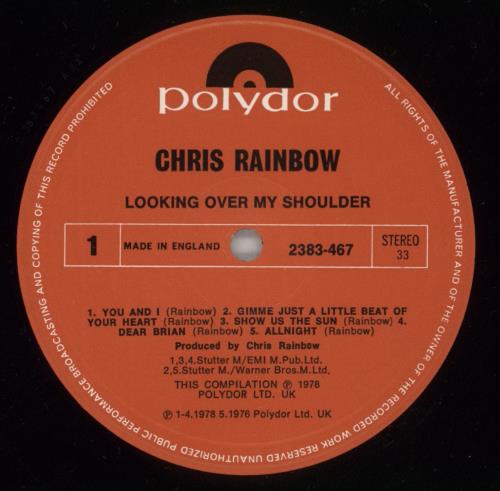 Christopher Rainbow Looking Over My Shoulder vinyl LP album (LP record) UK CBOLPLO117588