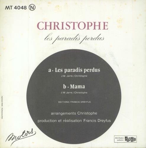 Christophe Les Paradis Perdus 7" vinyl single (7 inch record / 45) French 52V07LE313925