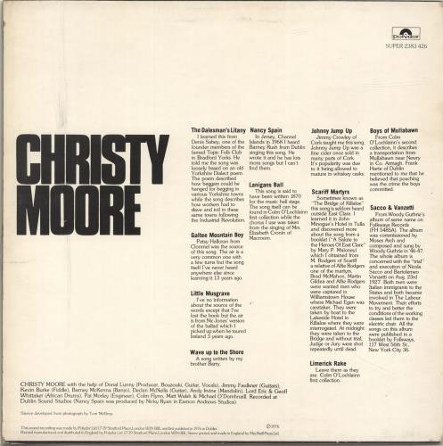 Christy Moore Christy Moore vinyl LP album (LP record) UK CMRLPCH694159