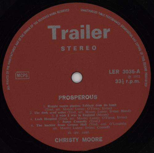 Christy Moore Prosperous vinyl LP album (LP record) UK CMRLPPR757357