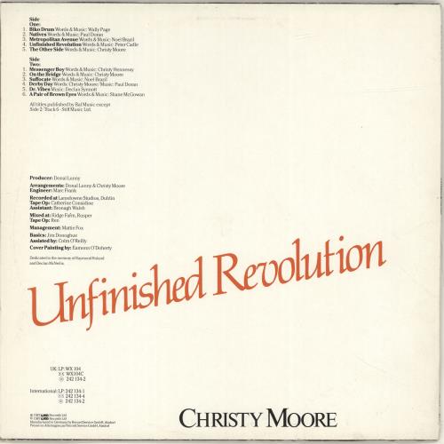 Christy Moore Unfinished Revolution vinyl LP album (LP record) UK CMRLPUN694158