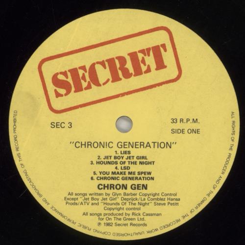 Chron Gen Chronic Generation + Free Live EP 7" + Hype-sticker vinyl LP album (LP record) UK C3TLPCH862571