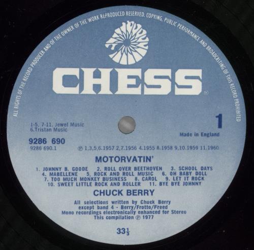 Chuck Berry Motorvatin' vinyl LP album (LP record) UK CHKLPMO252056
