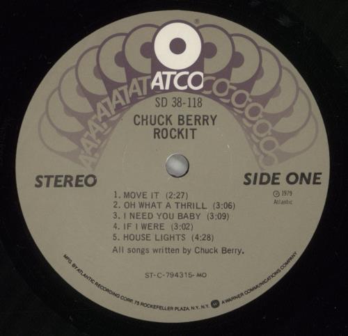 Chuck Berry Rockit vinyl LP album (LP record) US CHKLPRO363433