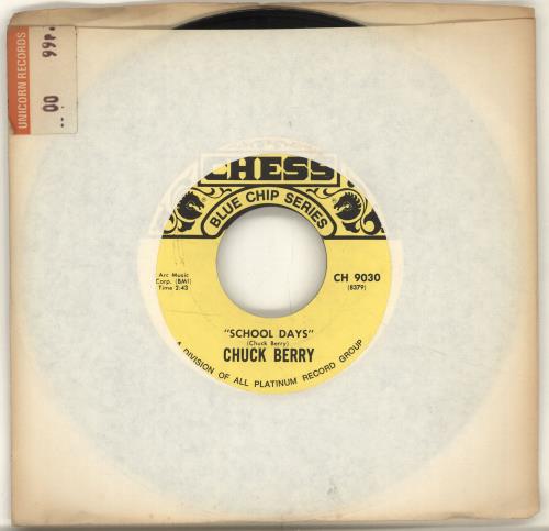 Chuck Berry School Days 7" vinyl single (7 inch record / 45) US CHK07SC705941
