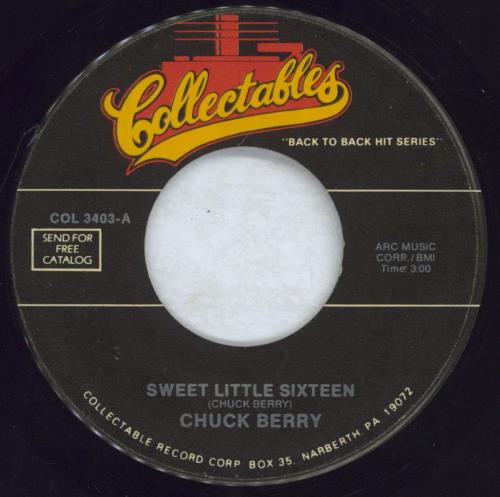 Chuck Berry Sweet Little Sixteen / Promised Land 7" vinyl single (7 inch record / 45) US CHK07SW825183
