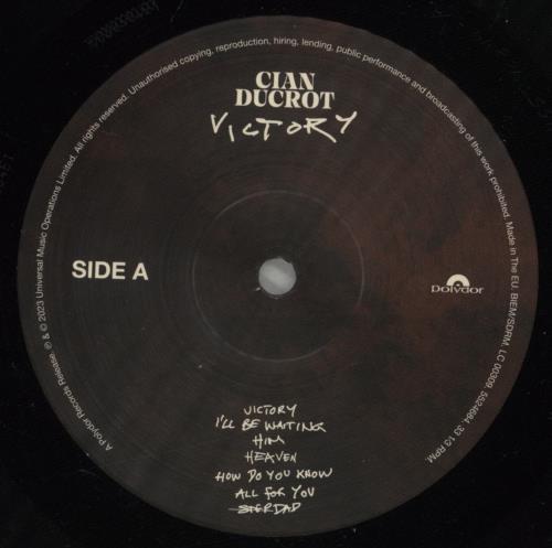 Cian Ducrot Victory - Autographed vinyl LP album (LP record) UK 57BLPVI881261