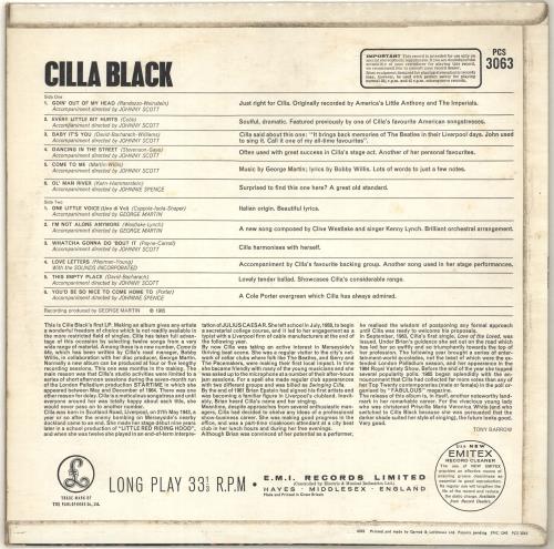 Cilla Black Cilla vinyl LP album (LP record) UK CILLPCI697260