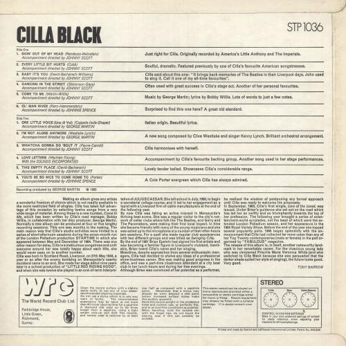Cilla Black Cilla vinyl LP album (LP record) UK CILLPCI744760