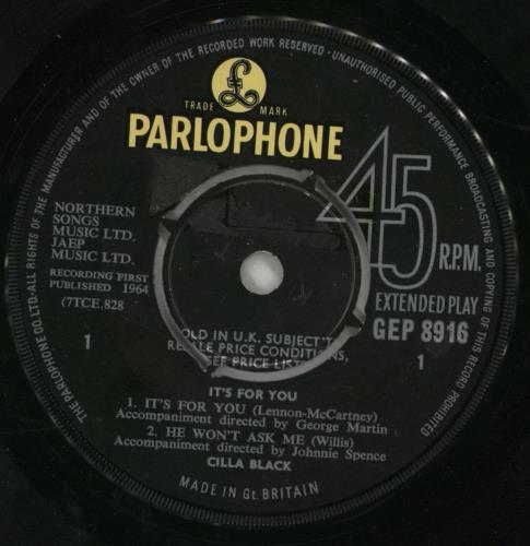 Cilla Black It's For You EP - 1st - VG 7" vinyl single (7 inch record / 45) UK CIL07IT864484