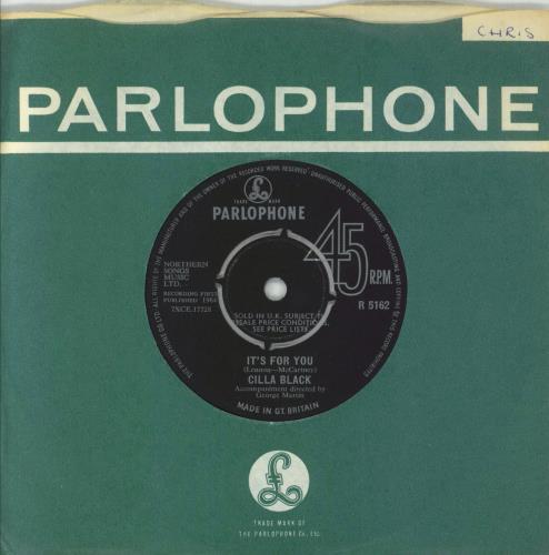 Cilla Black It's For You 7" vinyl single (7 inch record / 45) UK CIL07IT294687