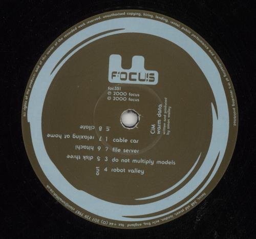 CiM Warm Data 12" vinyl single (12 inch record / Maxi-single) UK 9NN12WA869291