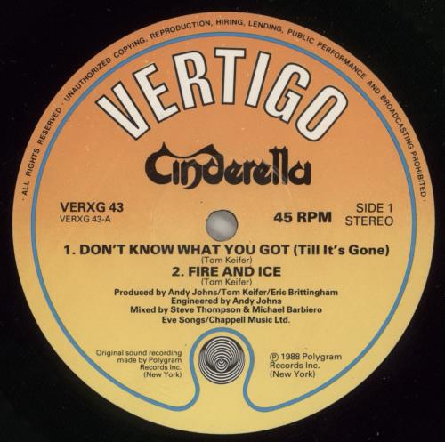 Cinderella Don't Know What You Got 12" vinyl single (12 inch record / Maxi-single) UK CIN12DO682571