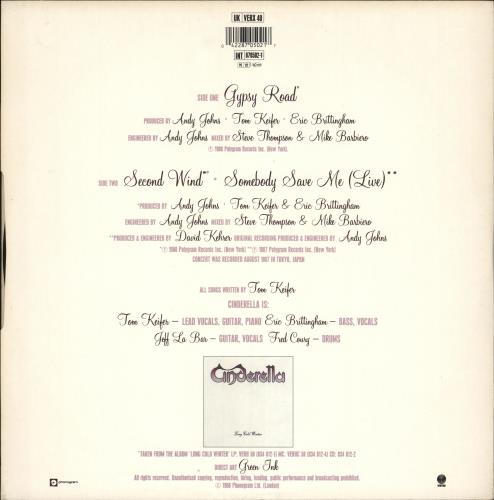 Cinderella Gypsy Road 12" vinyl single (12 inch record / Maxi-single) UK CIN12GY719062