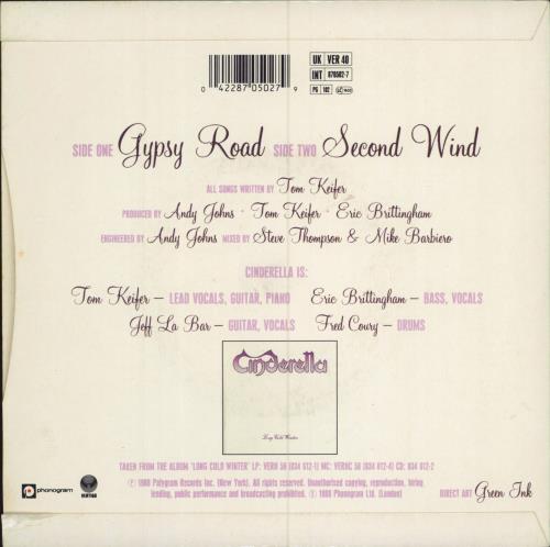 Cinderella Gypsy Road 7" vinyl single (7 inch record / 45) UK CIN07GY786551