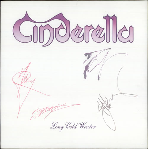 Cinderella Long Cold Winter - Autographed vinyl LP album (LP record) UK CINLPLO536557